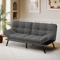 Convertible Futon Sofa Bed71 Memory Foam Futon CouchDetachable CushionAdjustable Backrest &amp ArmrestLinen Modern Loveseat Sleeper Recliner for Living RoomOfficeApartmentMedium Grey
