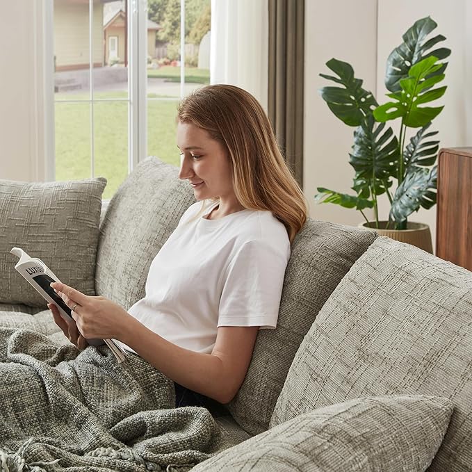 108'' Modular Sectional Cloud Couch L-Shape Boneless Couch for Living Room with Deep Seat Comfy Sleeper Sofa for Living Room Apartment Reception Spaces No Assembly Required Khaki