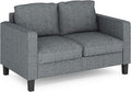 Furinno Bayonne Modern Upholstered Loveseat/Sofa Couch for Living Room Gunmetal