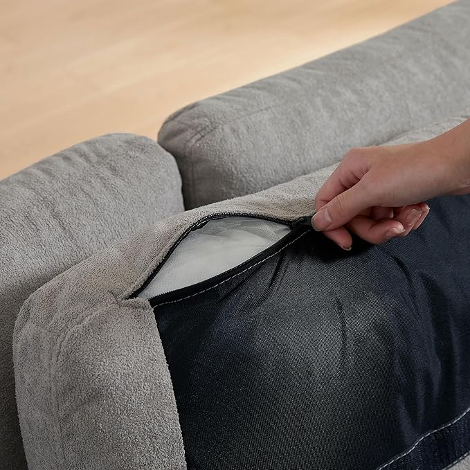 Convertible Sectional Sofa Couch 103 L Shaped Couch with Back Cushions Modern Upholstered Fabric 6-Seat Reversible Sofa Couches for Living Room Apartment Office Light Grey