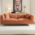 82.7 Modern Sofa Couch Sectional Sofa with Metal Legs Boucle Fabric 3 Seater Cloud Couch with 2 Pillows Upholstered Loveseat Couch for Living Room Apartment Office.(Orange)