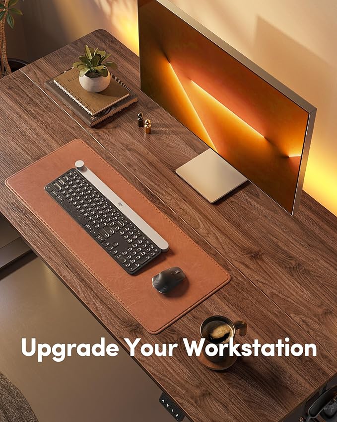 FEZIBO Electric Standing Desk Height Adjustable Stand up 48 x 24 Inches Sit Stand Home Office Computer Desk Black Walnut