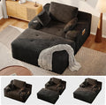 67 Oversized Chaise Lounge Sofa Indoor Sleeper Couch Chair with Cup Holders &amp Side Pocket | High-Density Memory Foam | Living Room Sofa Bed | Boneless Chaise | No Assembly (Black)