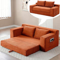 73 Cloud Loveseat Sofa Bed Orange - Boneless 2-Seater Couch No Assembly Convertible Folding 2-in-1 Design Small Space Corduroy Memory Foam Floor Lounge Couch for Bedroom Living Room (Orange)