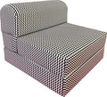 D&ampD Futon Furniture Sleeper Chair Folding Foam Beds Portable Studio Guest Sofa Bed 6 x 32 x 70 Zig Zag