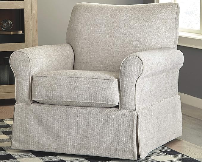 Signature Design by Ashley Searcy Upholstered Swivel Glider Accent Chair Gray