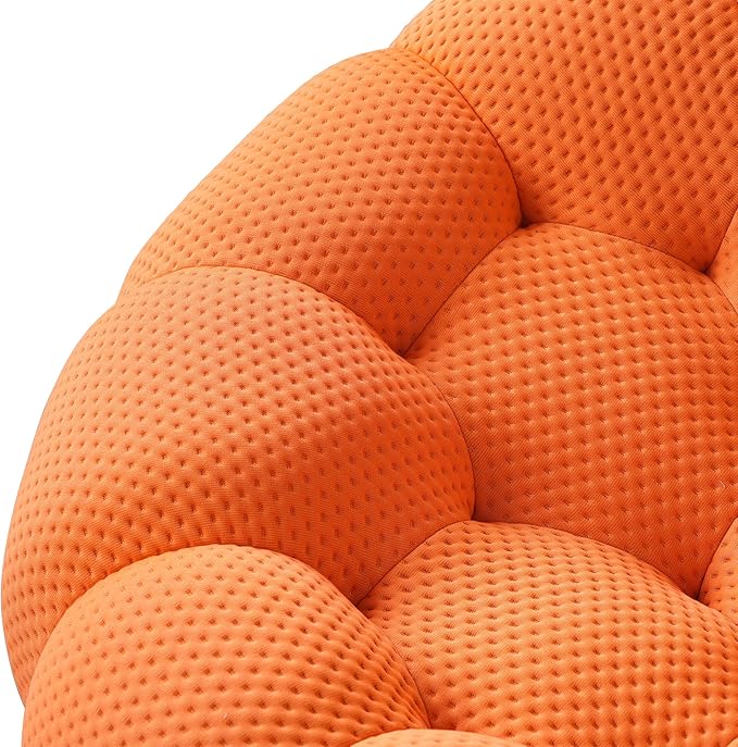 WJShome Bubble Couch42 Modern Curved Sofa Morden Lazy Floor Sofa Ottoman Foam Filled Footstool for Couch Orange Chair for Living Room Office Apartment