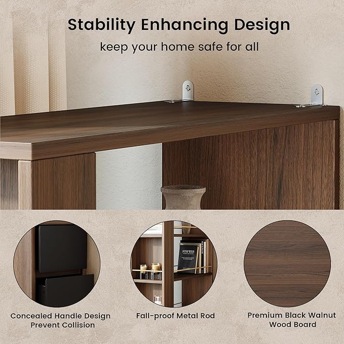 Electric Standing Desk with 3-Drawer Bookcase Adjustable Height Executive Desk Home Office Workstation with A Engineered Wood 1.18 Solid Desktop 71'' Corner Bookshelf Black Walnut
