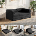 5-in-1 Convertible Sofa Bed54 Boneless Couch Tri Folding Floor Mattress with Removable L-Shaped Armrests &amp HandleCorduroy Futon Couch Sleeper with Pull Out Bed for Living Room Bedroom Apartment