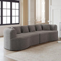 KEIKI 106.3 Curved Sectional Sofa Oversized Cloud Couch with 6 Pillows Deep Seat Sofa for Living Room Guest Bedroom No Assembly Required Gray