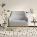 Christopher Knight Home Justin Modern Accent Chair with Metal Legs Chenille Upholstered Lounge Chair Indoor Curved Backrest Armchair Soft Cushion Seating for Living Room Reading Home Light Gray