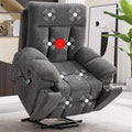CANMOV Large Power Lift Recliner Chair with Massage and Heat for Elderly Big and Tall People Overstuffed Wide Recliners with 2 Cup Holders Side Pocket and USB Port Dark Grey