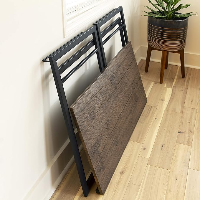 EMMA + OLIVER 40 Rustic Home Office Folding Computer Desk - Laptop Desk