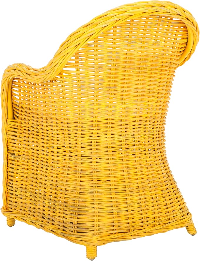SAFAVIEH Home Collection Callista Yellow Wicker Club Chair