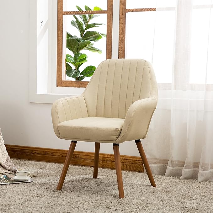 Roundhill Furniture Tuchico Contemporary Fabric Accent Chair Arm Rest Tan