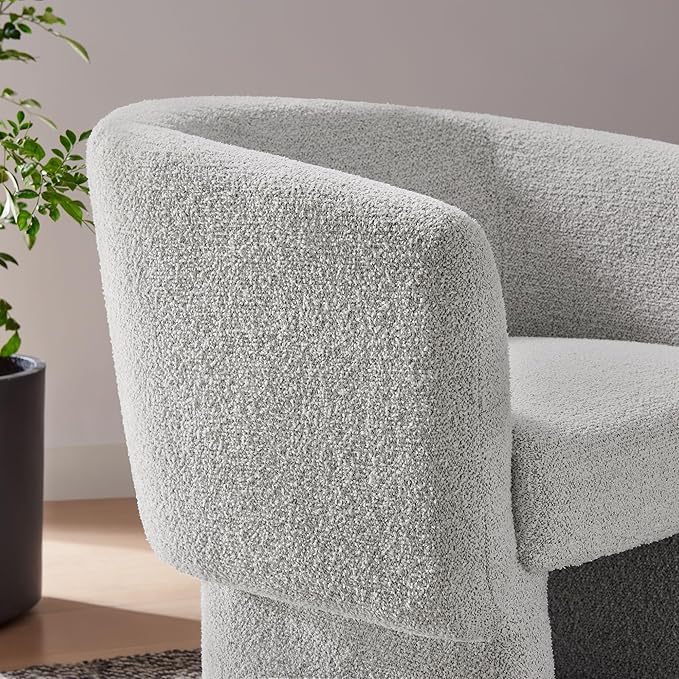 Modway Muse Comfy Barrel Accent Chair in Newsprint
