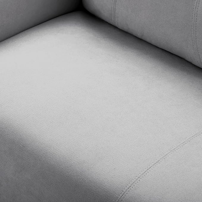 Loveseat Sofa Small Couch for Small Spaces Modern Linen Fabric 2-Seater Sofa with Solid Wood Legs Easy Assembly Apartment Couch for Living Room Office (Light Grey)