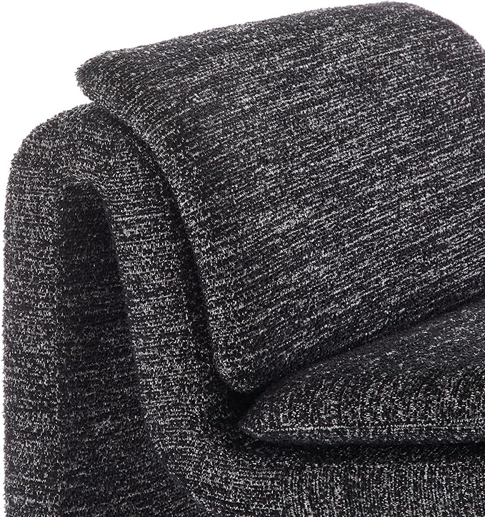 Modway Lume Curved Lounge Chair in Charcoal Boucle Fabric – Modern Upholstered Armless Accent Chair with Padded Cushion - Unique Slipper Chair for Bedroom or Living Room
