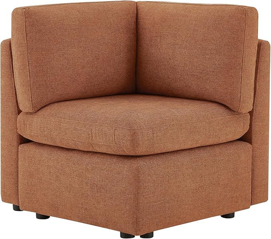 CHITA Modern Upholstered Middle Corner Sectional for Modular Couch Terracotta
