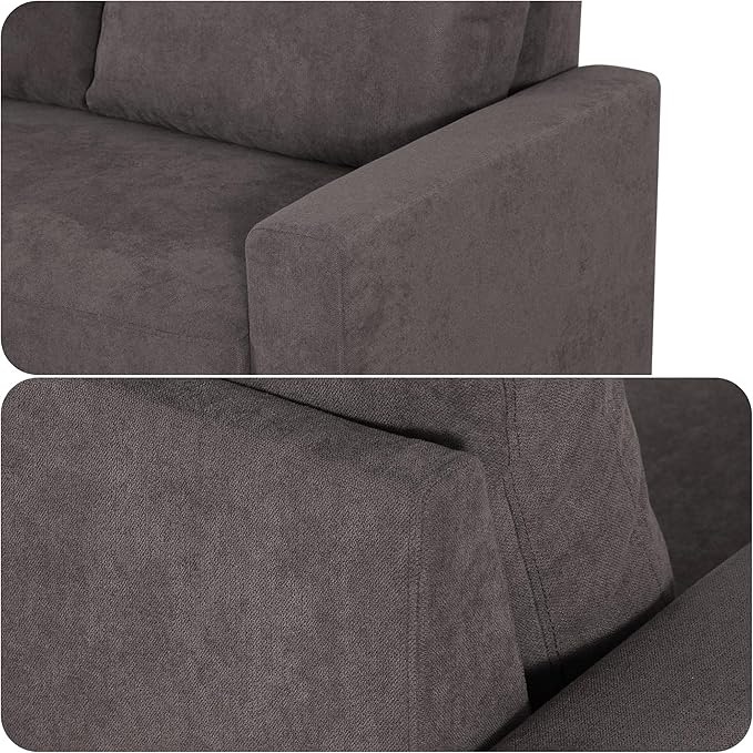 83 Inch Pull Out Couch Convertible Sofa Bed for Living Room Comfortable Sleeper Sofa with Pull Out Bed Modern Sectional Couches with Storage Chaise Easy Assembly for Apartment Dark Brown