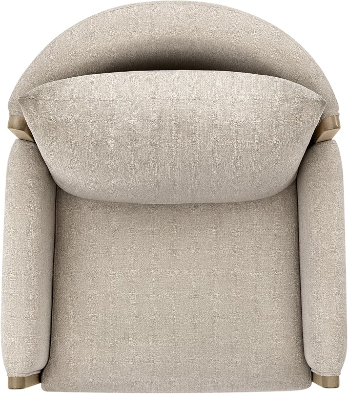 CHITA Swivel Accent Chair Living Room Arm Chair Mid Century Modern Reading Chair Barrel Chair Fabric in Khaki