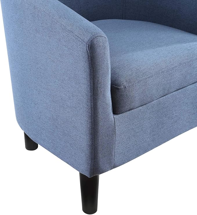 Convenience Concepts Take a Seat Churchill Accent Chair with Ottoman Blue Fabric