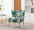 Thia Armless Accent Chair for Living Room Elegant Seat with Nailhead Trim Gold Metal Legs and Comfortable Curved Back 28 D x 25 W x 29.5 H 01 Floral Print