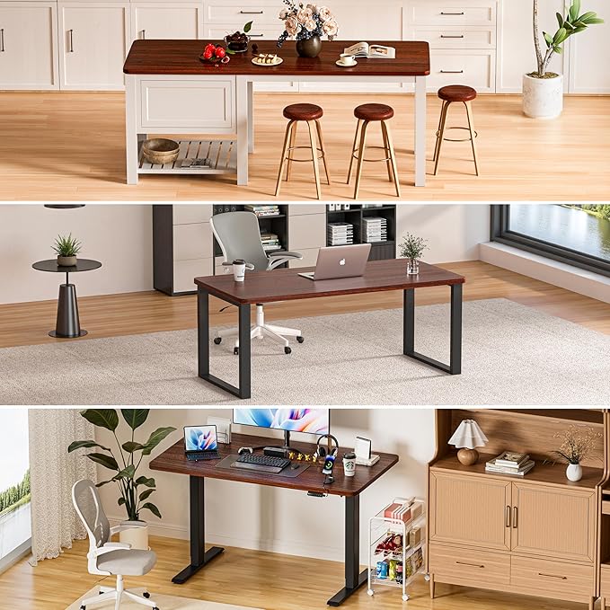 BIZUM Whole-Piece Particle Board Table Top Wood Countertop for Standing Desk DIY 63x28x1 Inch Mahogany Desk Top