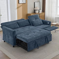 Merax 2-in-1 Convertible Sofa Bed &amp Recliner Sofa 82 3-Seater Sofa Pull-Out Sleeper Sofa 3 Level Adjustable Backrest Reversible Left/Right with USB Charging Ports Easy to Assemble (Blue)