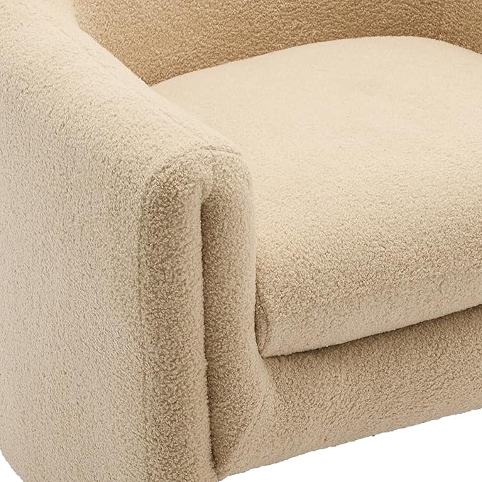 Accent Chair Modern Boucle Fabric Armchair for Living Room Comfy Upholstered Reading Single Sofa Chair for Bedroom (Boucle Camel Set of 2)