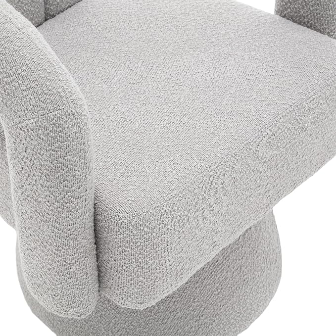 360 Degree Swivel Cuddle Barrel Accent Chairs Round Armchairs with Wide Upholstered Fluffy Fabric Chair for Living Room Bedroom Office Waiting Rooms (Light Gray)