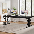Tribesigns 78.7-Inch Executive Desk Large Computer Office Desk Workstation Modern Simple Style Laptop Desk Study Writing Table Business Furniture for Home Office (Black 78.7 Inch)