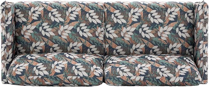 Christopher Knight Home Brena Modern Chenille Upholstered Loveseat Sofa Wooden 2 Seater Sofa Couch with Deep Seat Comfy Cloud Couch for Living Room Bedroom Home Office Green+White