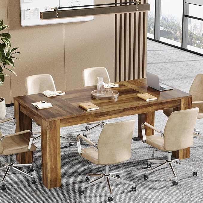 Tribesigns 63-Inch Executive Desk Large Office Computer Desk Simple Workstation Writing Table Study Table for Home Office Rustic Brown
