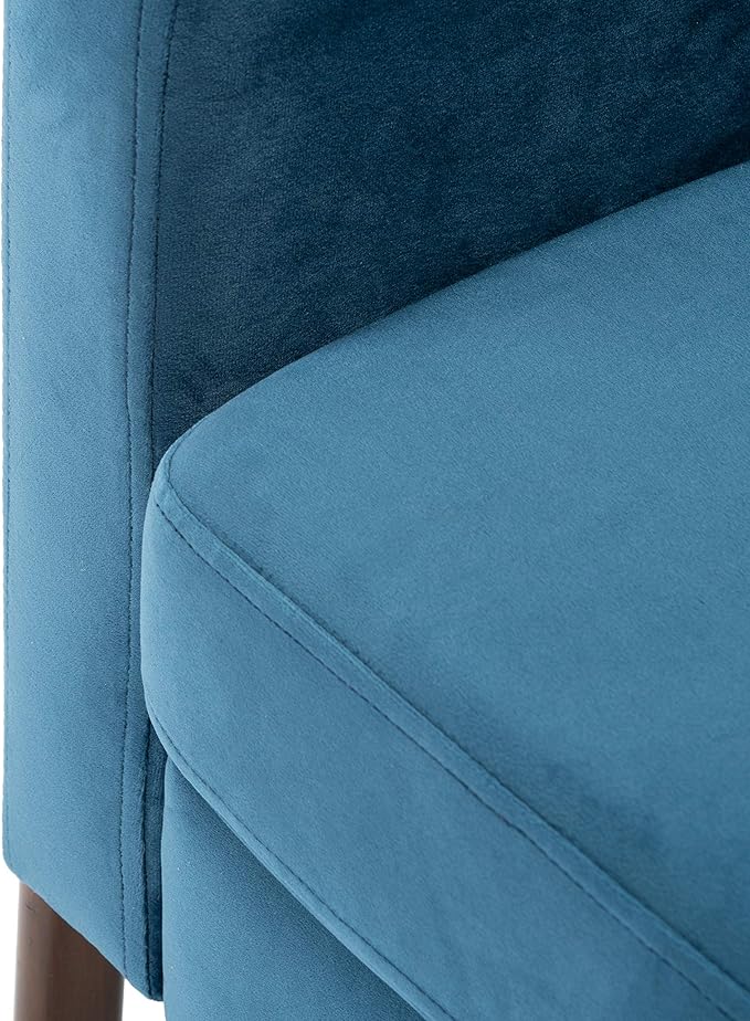 SAFAVIEH Home Collection Roald Velvet Sofa Accent Club Chair ACH6209A Prussian Blue/Antique Coffee