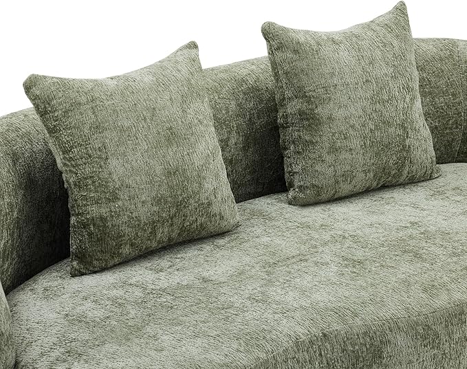 KEIKI 66.93 Cloud Sofa Curved Loveseat Couch with Round Armrest Compression Seat for Living Room Guest Bedroom No Assembly Required Green