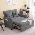 Sleeper Sofa Bed 3 in 1 Convertible Sleeper Couch Bed Pull Out Small Loveseat Sofa Futon Sofa Bed 46 Velvet Love Seat with Pillow and Phone Holder for Living Room Grey