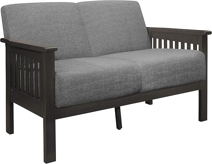 Lexicon Noel 49.5 W Fabric Living Room Sofa Loveseat Gray
