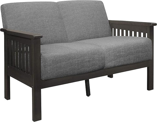 Lexicon Noel 49.5 W Fabric Living Room Sofa Loveseat Gray