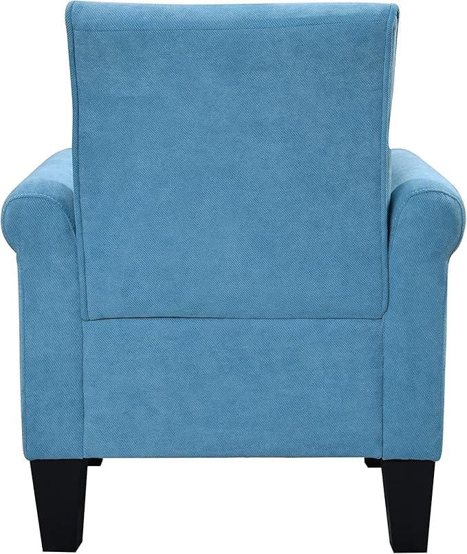 Accent Chairs Comfy Sofa Chair Armchair for Reading Living Room Bedroom Office Waiting Room Linen Fabric Light Blue