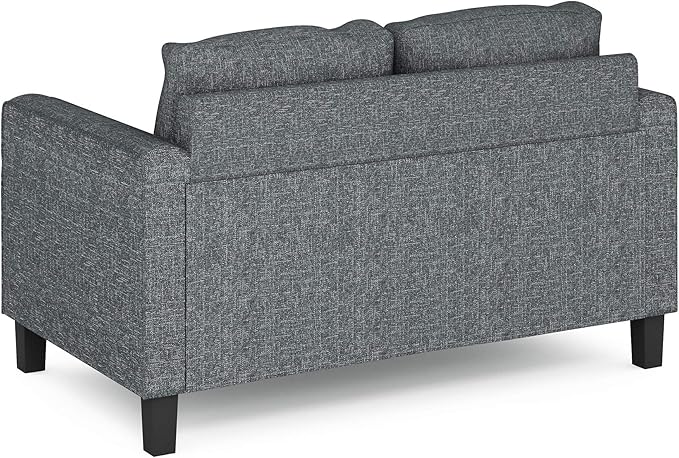 Furinno Bayonne Modern Upholstered Loveseat/Sofa Couch for Living Room Gunmetal