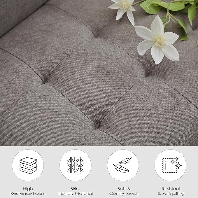 TYBOATLE Accent Chair Sets of 2 Living Room Chairs Cozy Tufted Mid Century Modern Chairs with Arms for Bedroom Comfy Reading Arm Chair Small Chairs for Small Spaces Living Room Office (2 Light Grey)