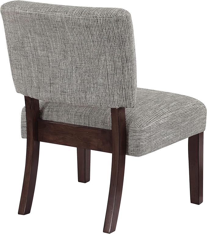 OSP Home Furnishings Jasmine ‎Mid-Century Modern Accent Chair with Wood Legs Tweed Charcoal Fabric