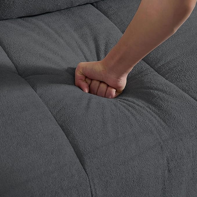 102 L Shape Sectional Couch6 Seat Convertible Modern Corner Sofa Sectional with Removable Covers for Living Room Dark Grey