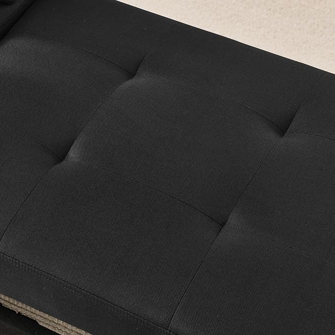 69.7 Convertible Sleeper Chair with Pull Out Bed Modern 3 in 1Comfy Single Reclining Sofa Recliner Futon Armchair with Adjustable Backrest Bed Chair for Bedroom Living Room Indoor Lounge.Black