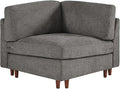 CHITA Modern Down Filled Upholstered Middle Corner Sectional for Modular Couch Grey