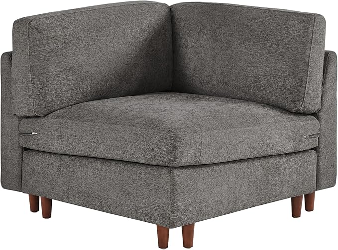 CHITA Modern Down Filled Upholstered Middle Corner Sectional for Modular Couch Grey