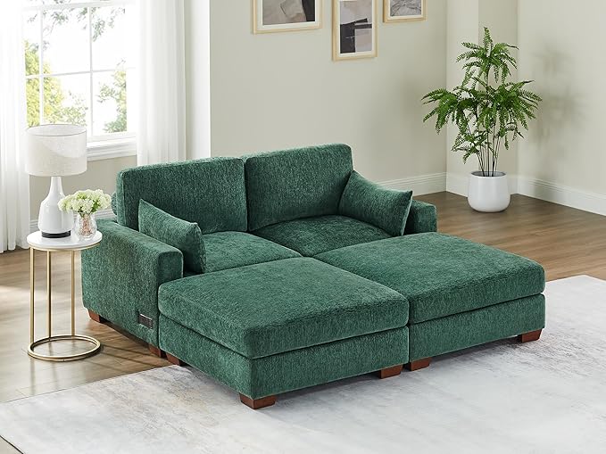VANOMi Large Modular Sectional Sofa Oversized Couch with Charging Station Cloud Couch Deep Seat Sofa with Thick Cushion Convertible Sectional Couches for Living Room Office Apartment