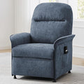 Power Recliner Chair for Adults Modern Reclining Single Sofa with Curved Armrest Comfy Ergonomics Electric Recliner with Side Pockets Adjustable Reading Chair for Living Room Bedroom Chenille Blue