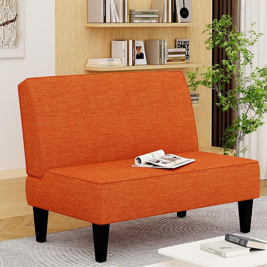 ALISH Small Loveseat Sofa 2-Seater Sofa Couch with Wooden Legs for Bedroom Living Room Upholstered Mini Couch for Small Spaces